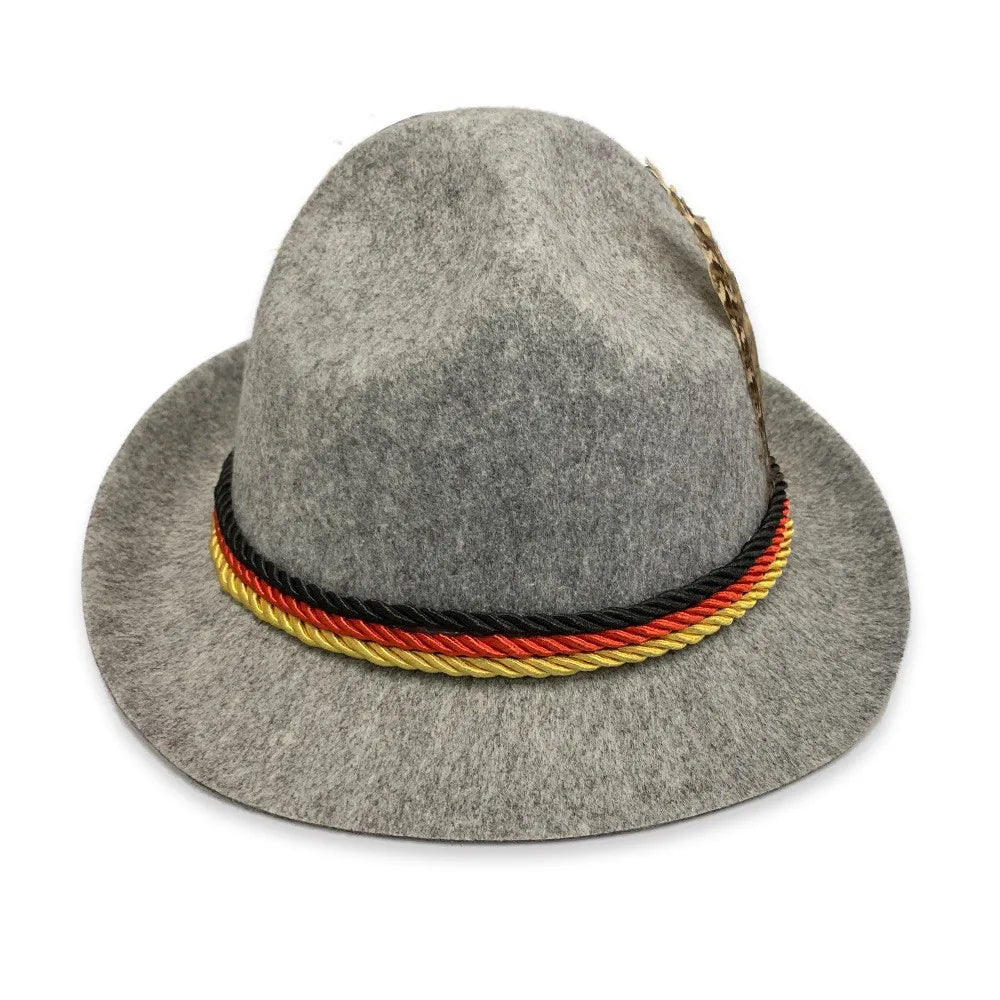 Alpenhut mit Feder Oktoberfest, Trachtenhut Filz Damen Herren