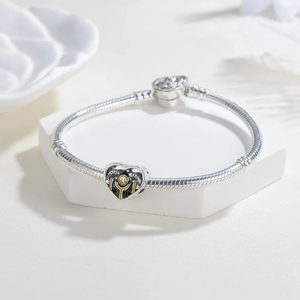 Oktoberfest Schmuck Armbandanhänger Silber, HerzGlanz