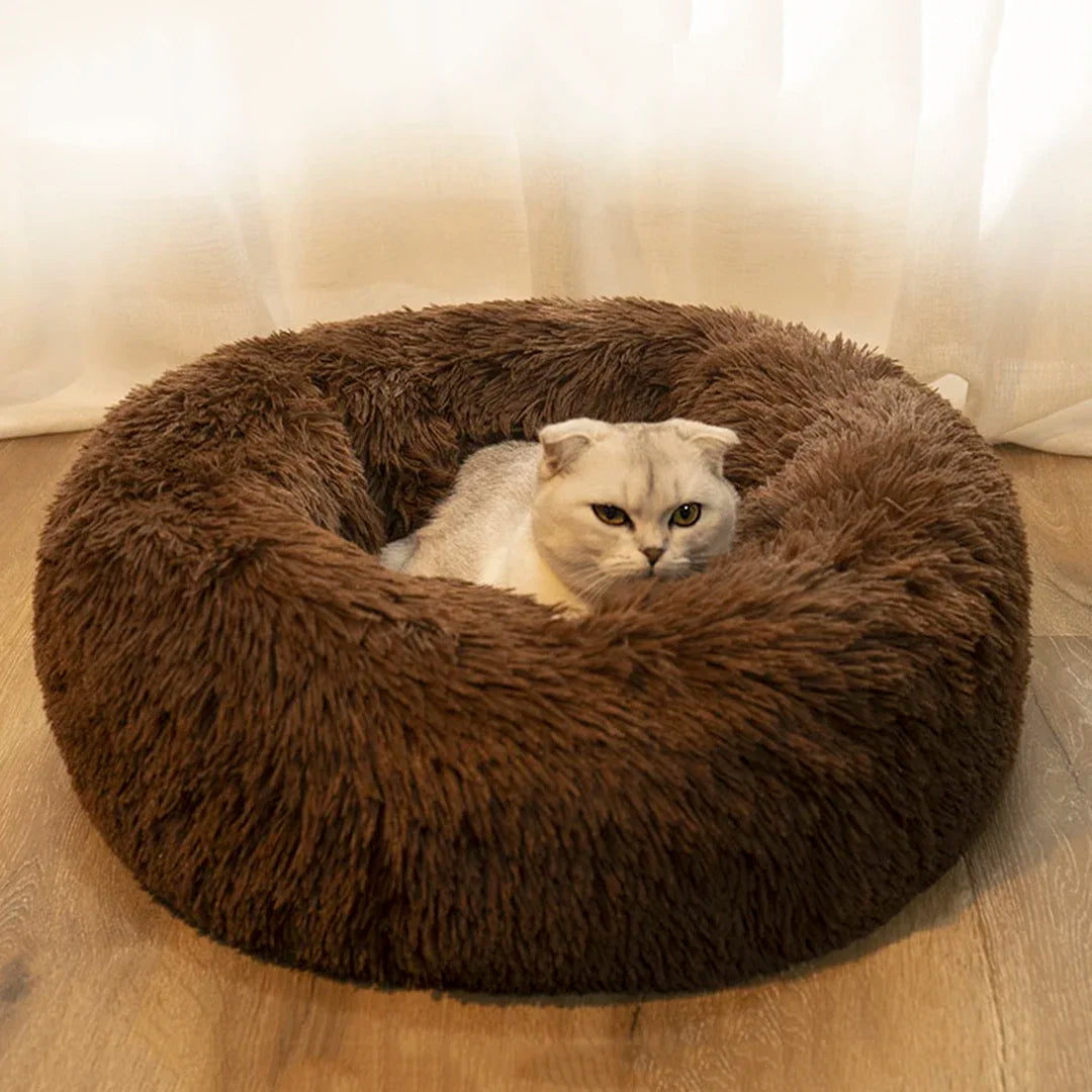 FurryBed Haustierbett Rund, Beruhigend und Waschbar