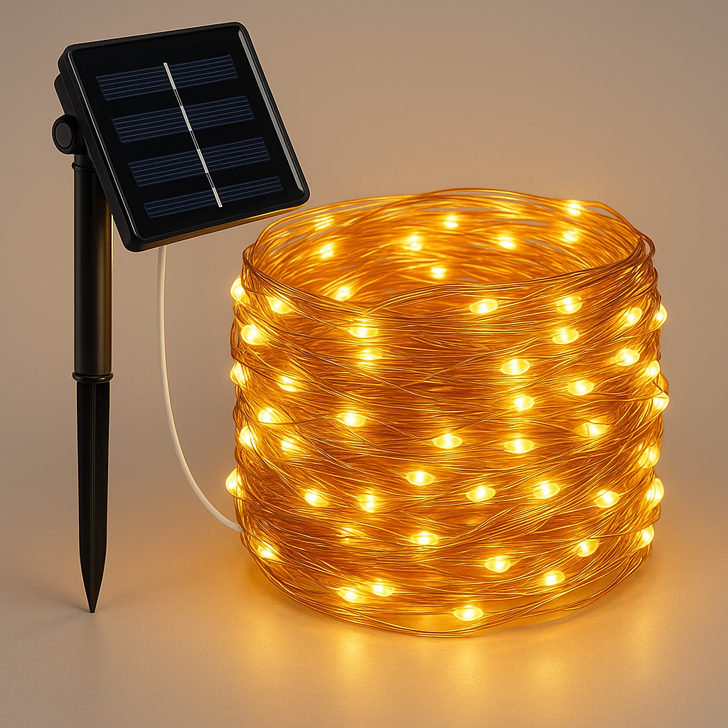 Solar Lichterkette Außen Wasserdicht – LED Gartenbeleuchtung mit 8 Lichtmodi