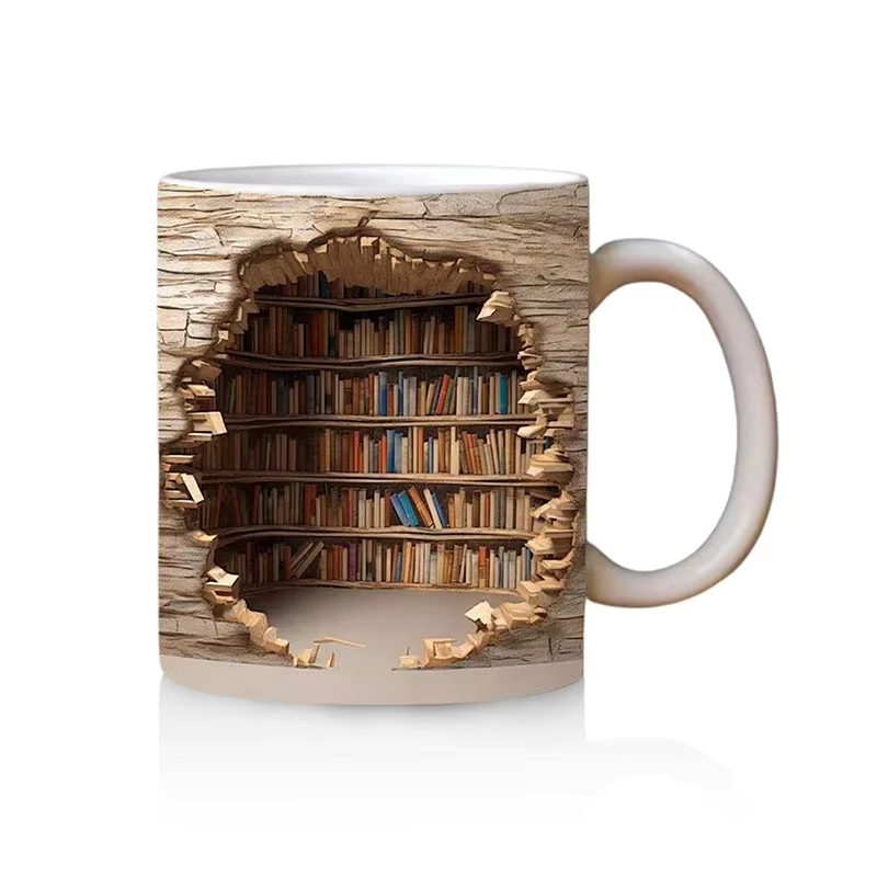 LibraryMug 3D-Bücherstapel-Kaffeetasse