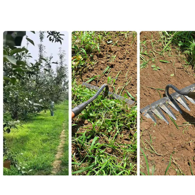 GardenRake bei der Unkrautentfernung im Garten