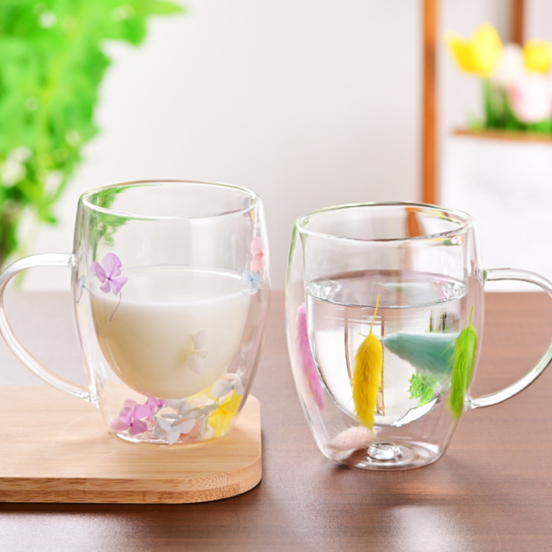 CrystalMug Doppelwandiges Glas, Isolierender Kaffeebecher