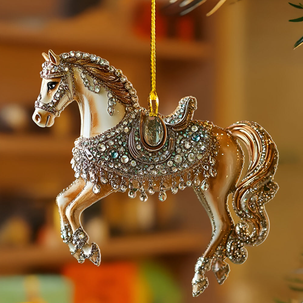 Pferd-Christbaumschmuck aus Acryl – Handgefertigt