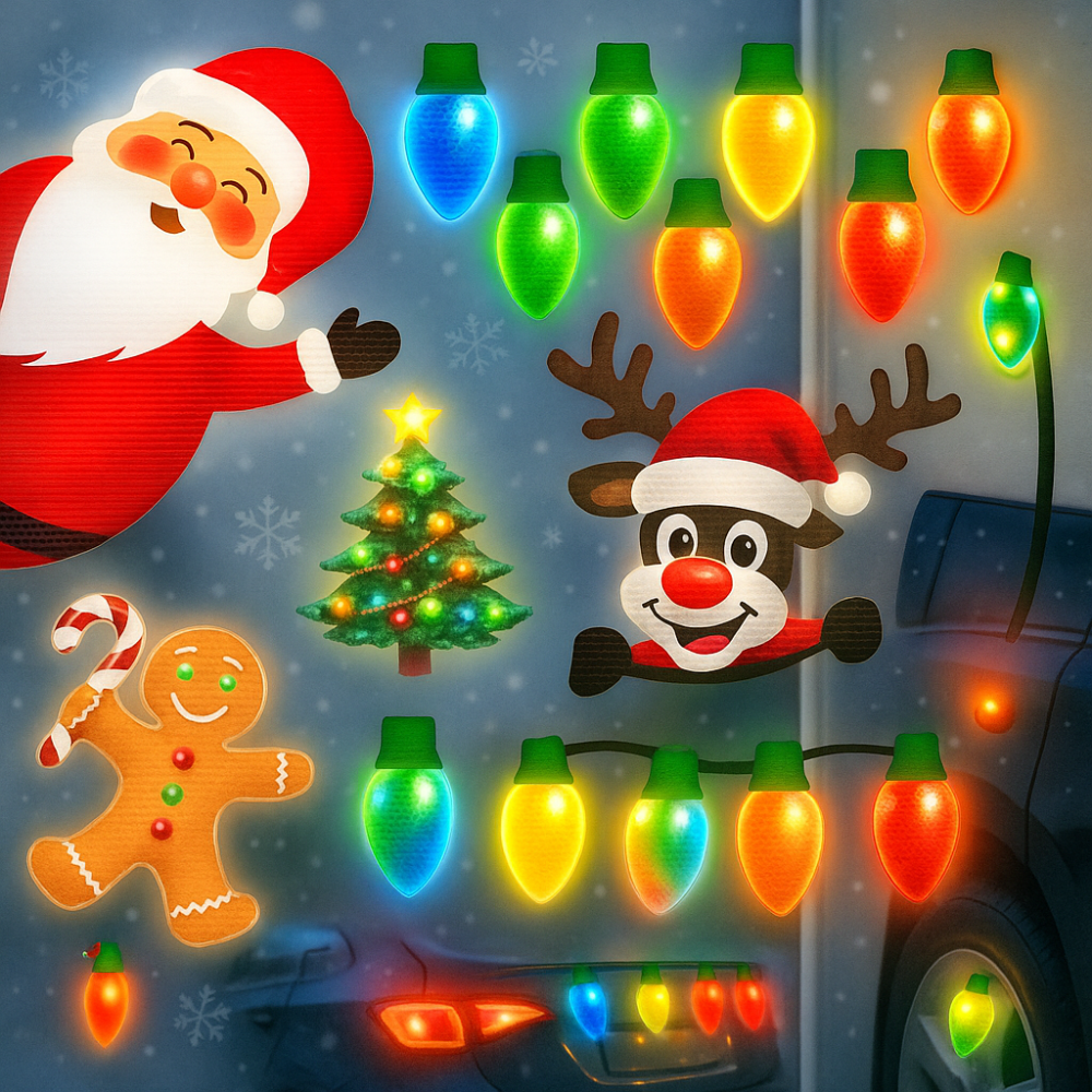 Magnetische Weihnachtsdeko Glühbirnen – Reflektierende Aufkleber