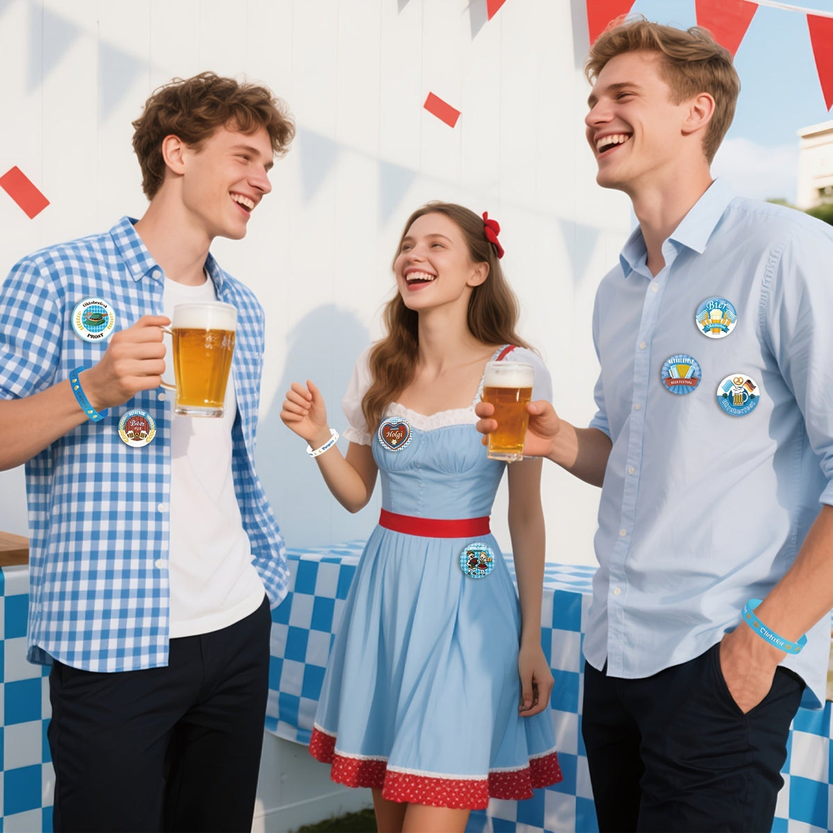 Oktoberfest Accessoires-Set, Armbänder & Anstecker Partyzubehor
