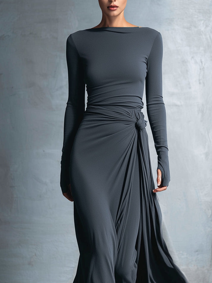 MaxiDress Wickelkleid Mit Fließendem Maxi-Rock