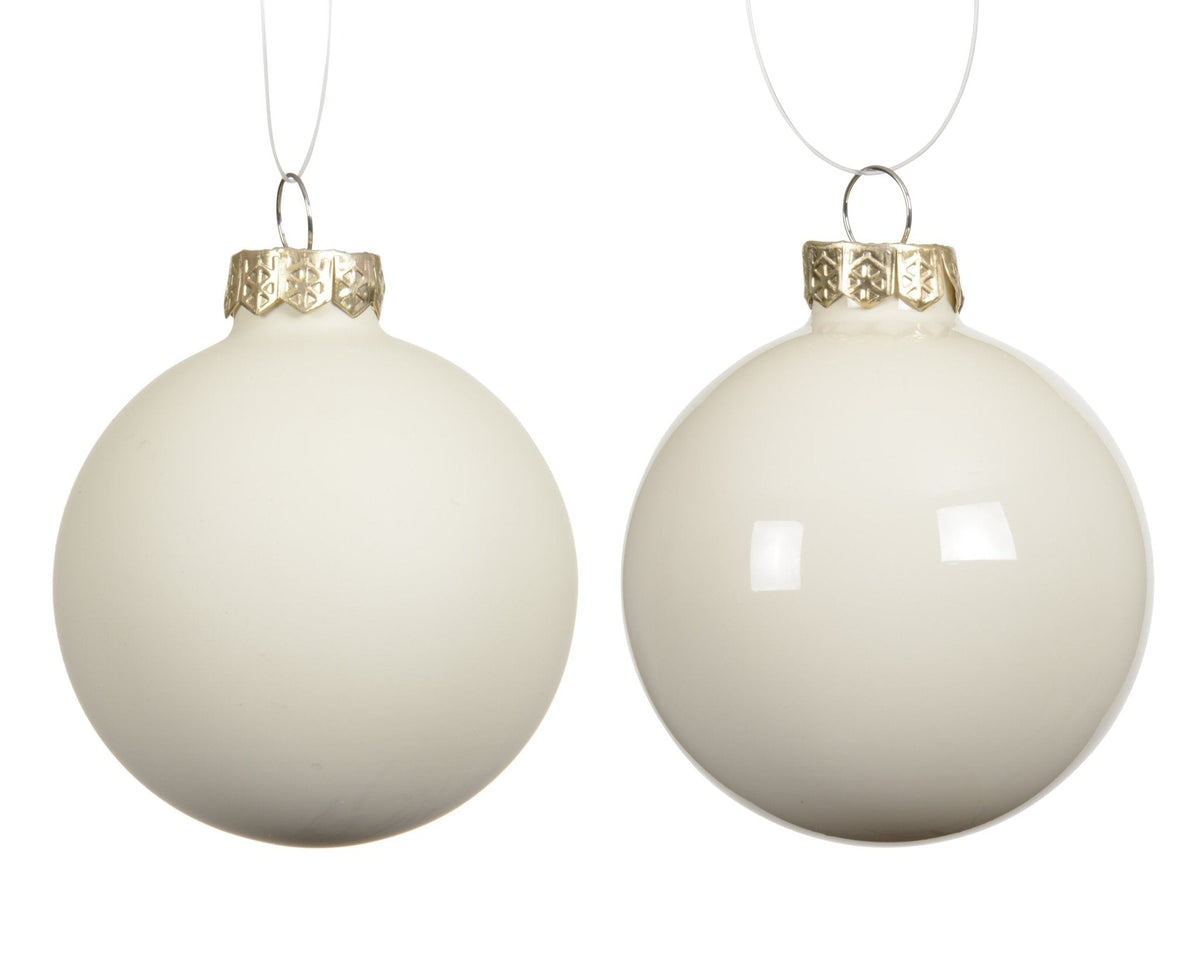 Weihnachtskugeln Wollweiß Sparset – 3 Größen