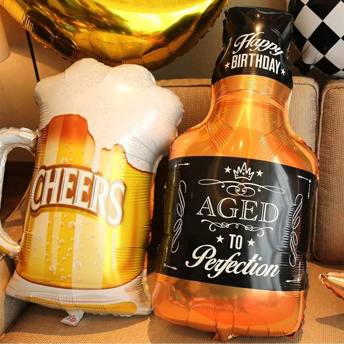 Oktoberfest Flaschenballons Bier & Whisky, Partydeko 4 Varianten
