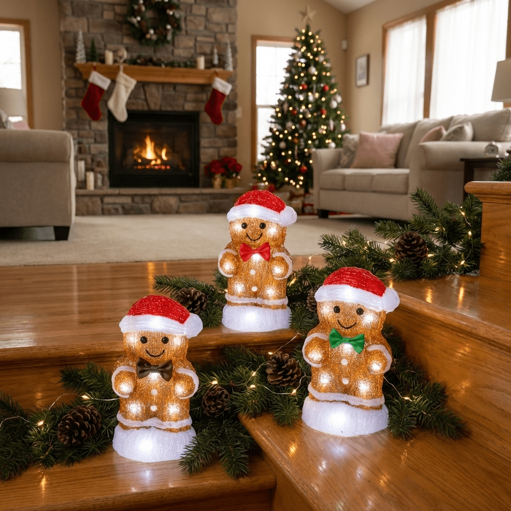 LED-Dekofiguren "Ginger Glow" – 3er-Set