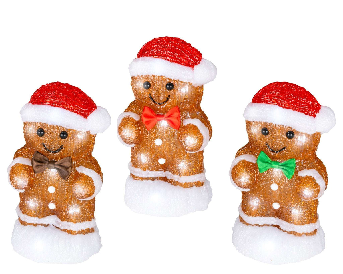 LED-Dekofiguren "Ginger Glow" – 3er-Set