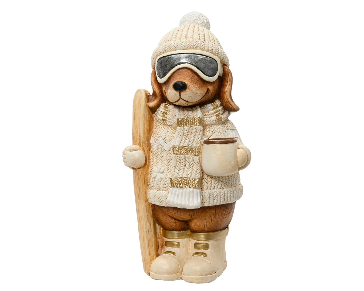 Dekofigur Hund "Après-Ski" – Weihnachtsdeko 44,5 cm