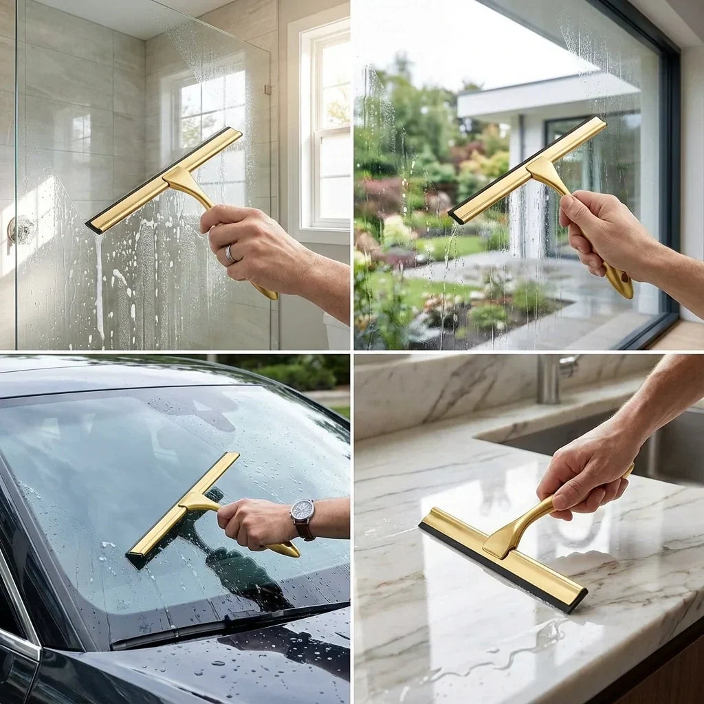 MultiSqueegee Fensterabzieher Edelstahl, Streifenfreie Glasreinigung