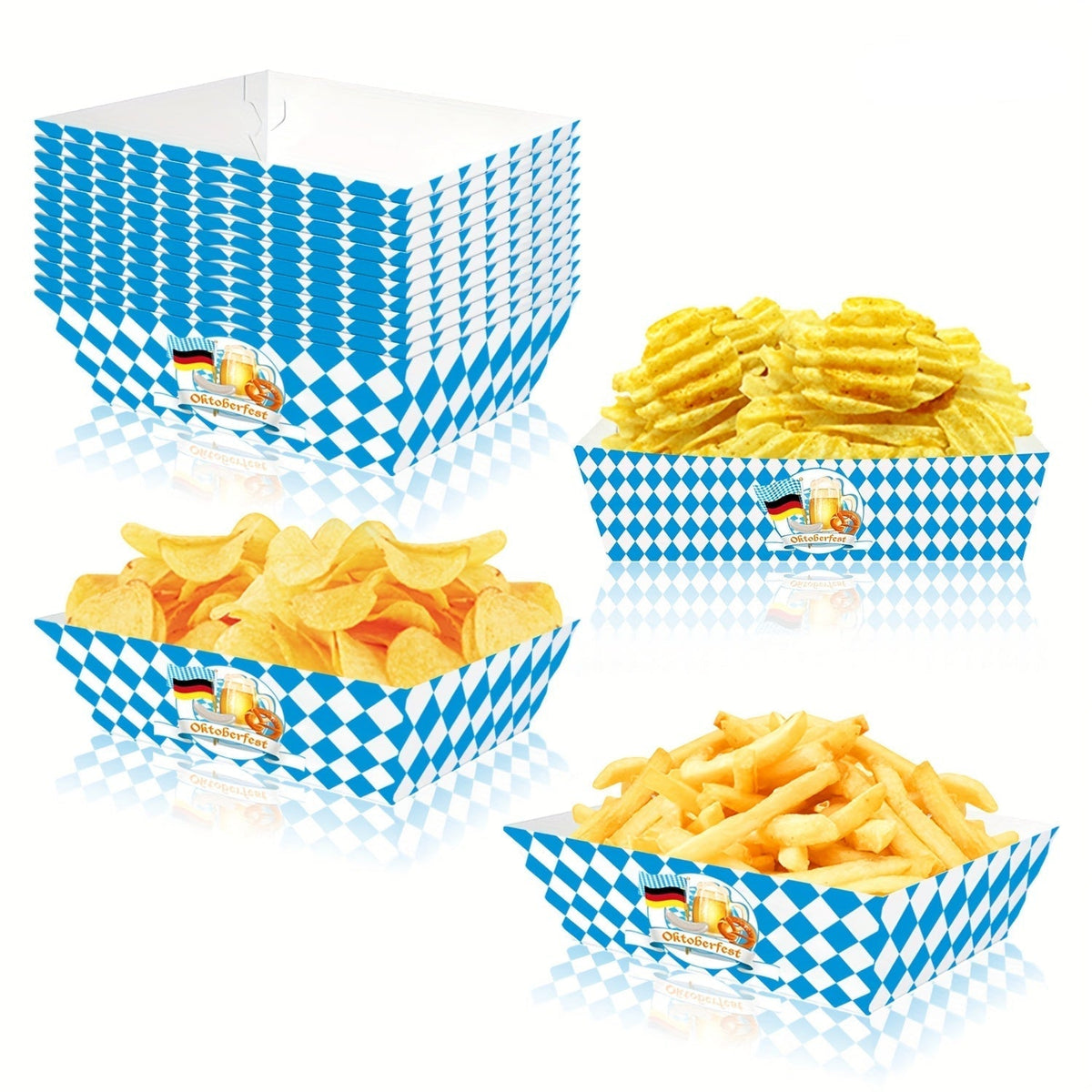 Oktoberfest Snackschalen Papier, Rautenmuster 2x20 Stück