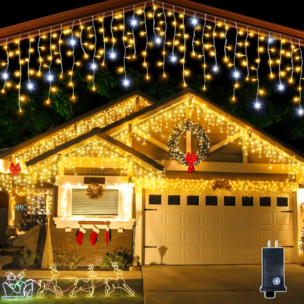 LED Lichtervorhang Außen – Wasserdicht, Warmweiß