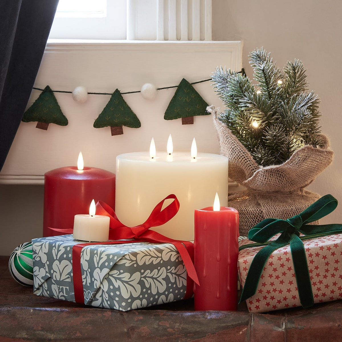 Weihnachtsgirlande Filz – Tannenzweig Deko für Innenräume