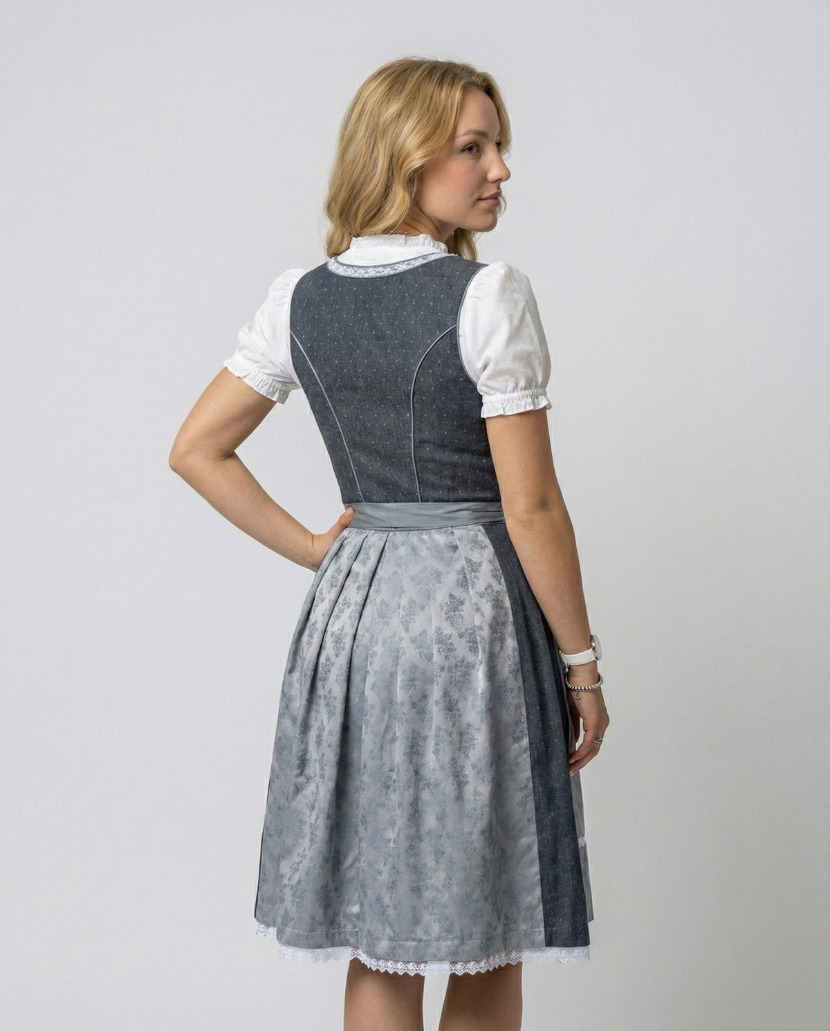 Dirndl Damen Oktoberfest 3-teilig, Dirndlkleid mit Bluse und Schürze