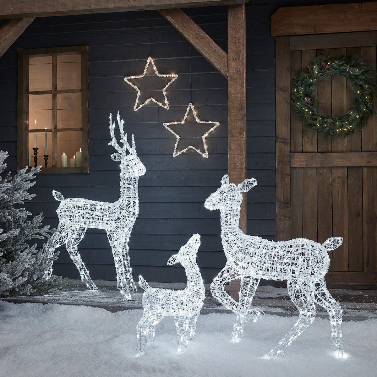 LED Rentierfamilie Outdoor – 540 LEDs, Timer-Funktion