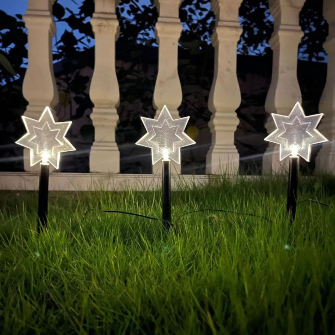 LED Gartenstecker Stern Außen – Weihnachtsbeleuchtung mit Erdspieß