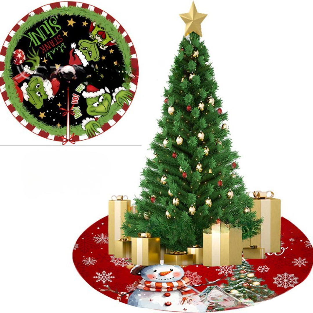Weihnachtsbaumdecke Rund Patchwork – Gepolsterter Christbaum-Teppich