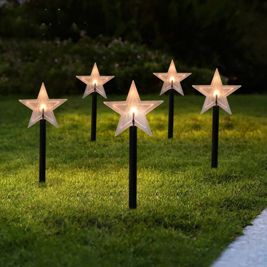 LED Gartenstecker Stern Außen – Weihnachtsbeleuchtung mit Erdspieß