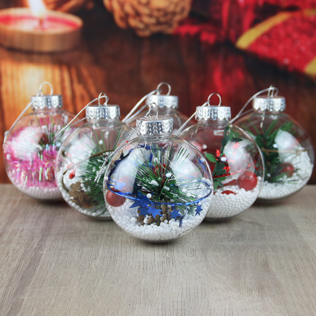 Weihnachtskugeln Transparent Kunststoff – Bastelkugeln Set zum Befüllen