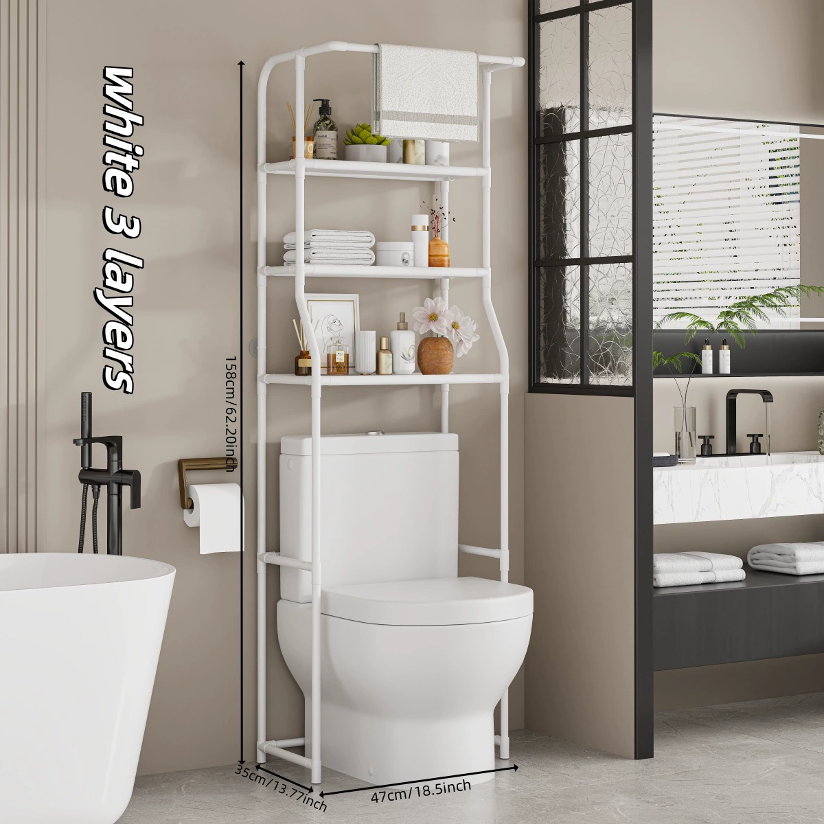 BathroomShelf Minimalistisches 3-Stufiges Badezimmerregal