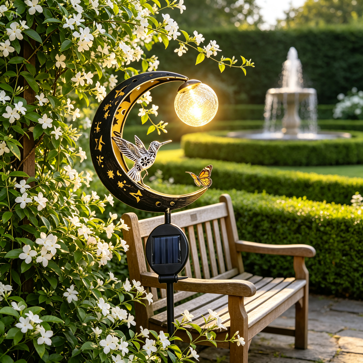 SolarBird – Solarbetriebene Halbmond-Gartenleuchte mit Vogeldesign