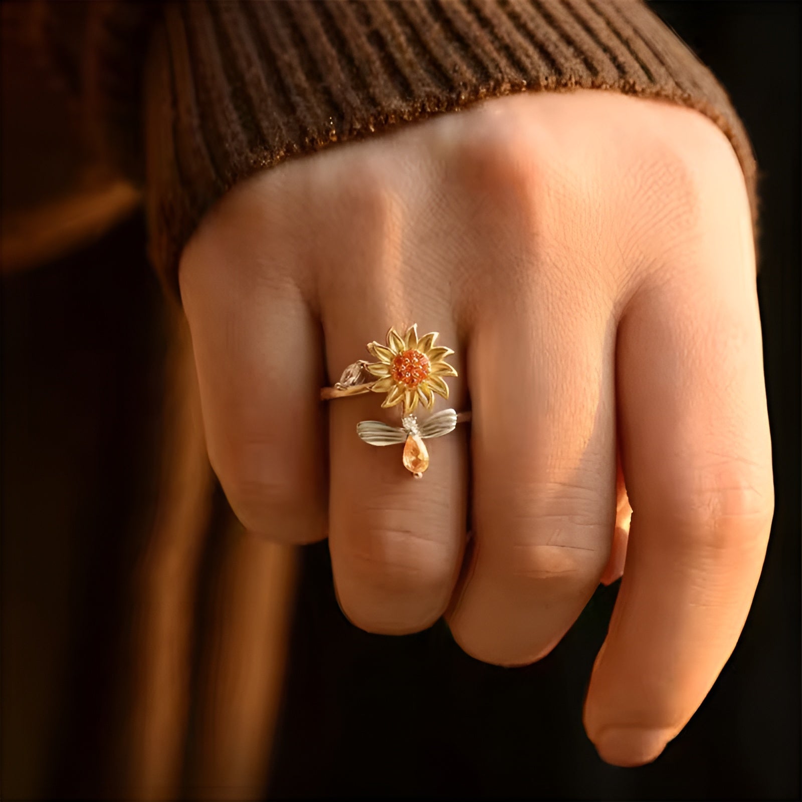 SunflowerRing drehbares Element Detailansicht