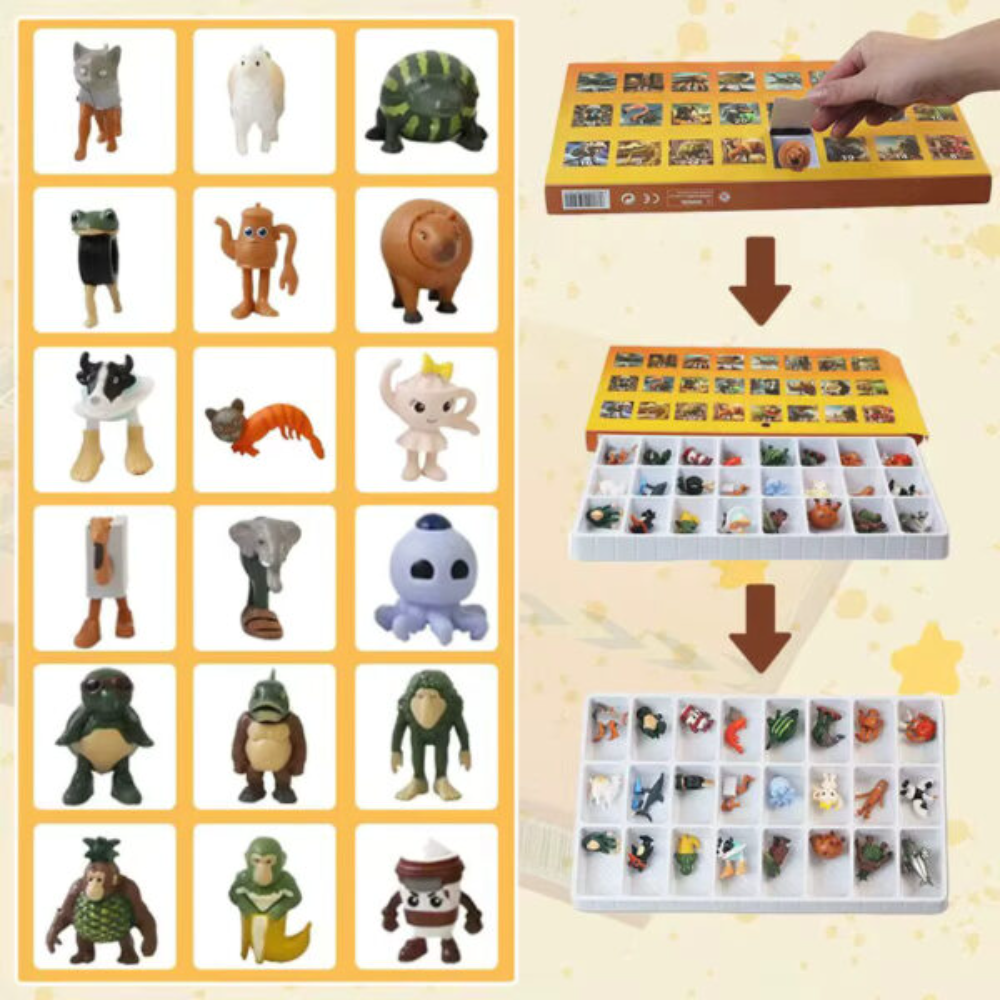 Adventskalender mit 24 Sammelfiguren – Wiederverwendbare Weihnachtsdeko