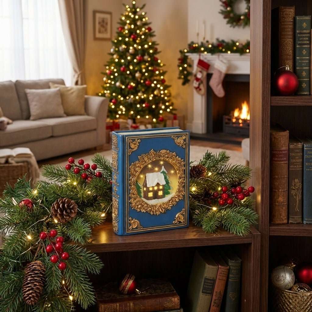 LED-Weihnachtsbücher Sparset – 3er-Set mit Goldprägung