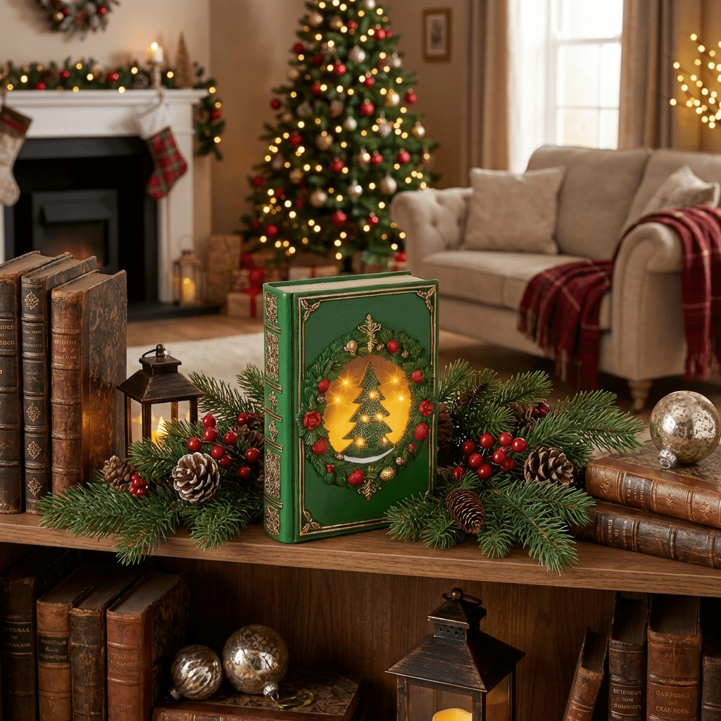 LED-Weihnachtsbücher Sparset – 3er-Set mit Goldprägung