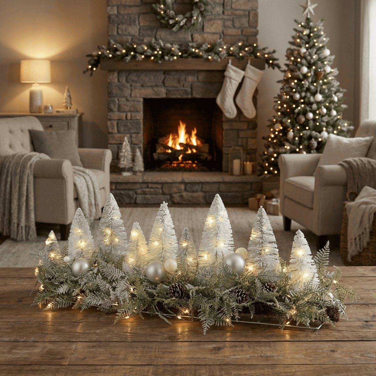LED-Zauberlandschaft "Lichterwald" – Weihnachtsdeko 90 cm