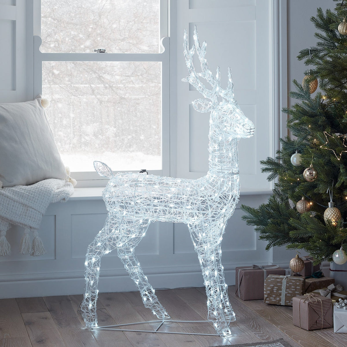 LED Rentier Figur Acryl – Weihnachtsdeko für Innen und Außen