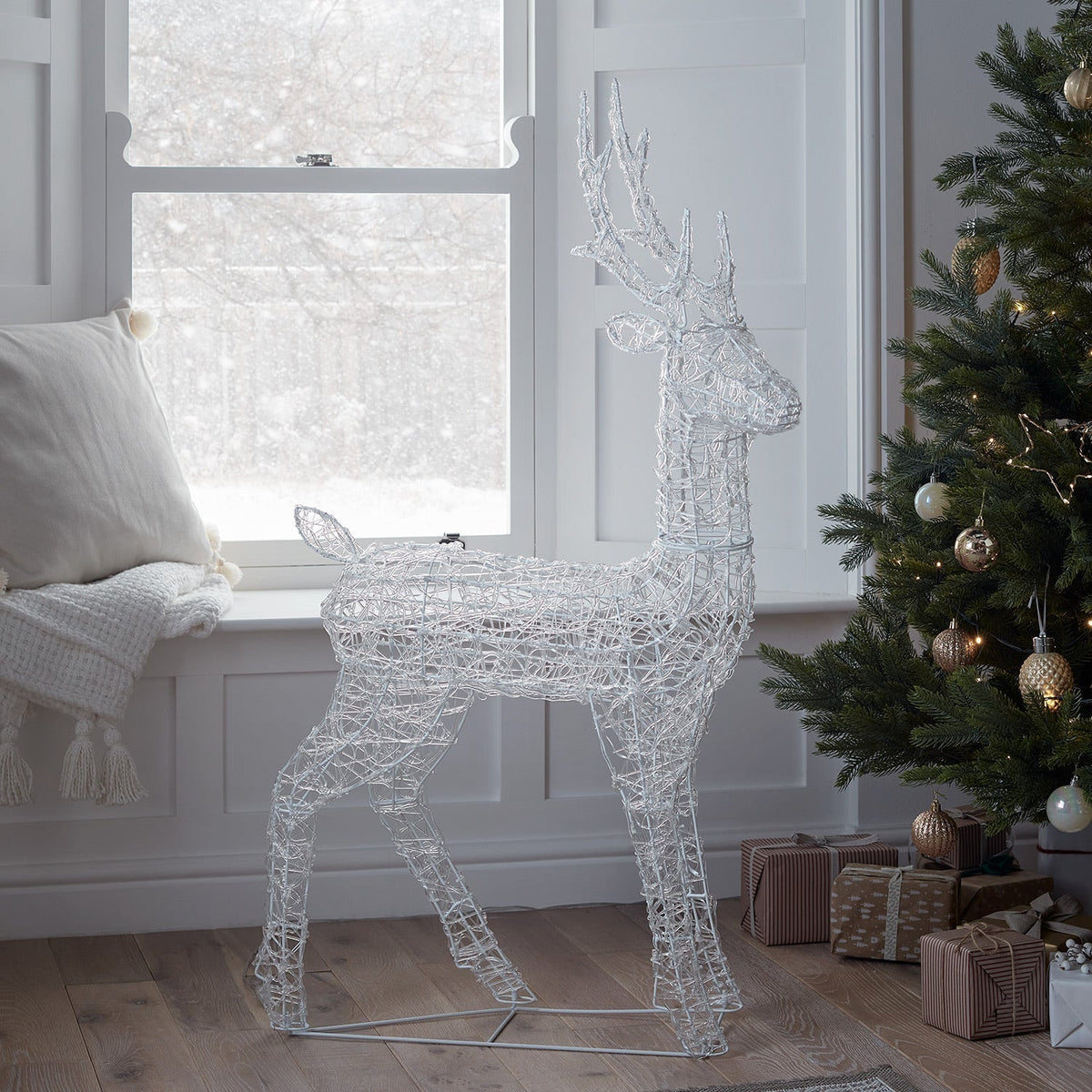 LED Rentier Figur Acryl – Weihnachtsdeko für Innen und Außen