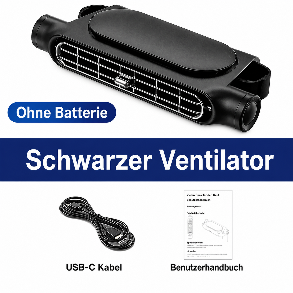 Mini-Luftkühler USB-Ventilator schwarz