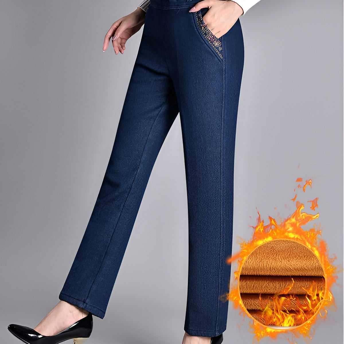 CasualJeans Stretch-Jeans Mit Hoher Taille Und Geradem Bein