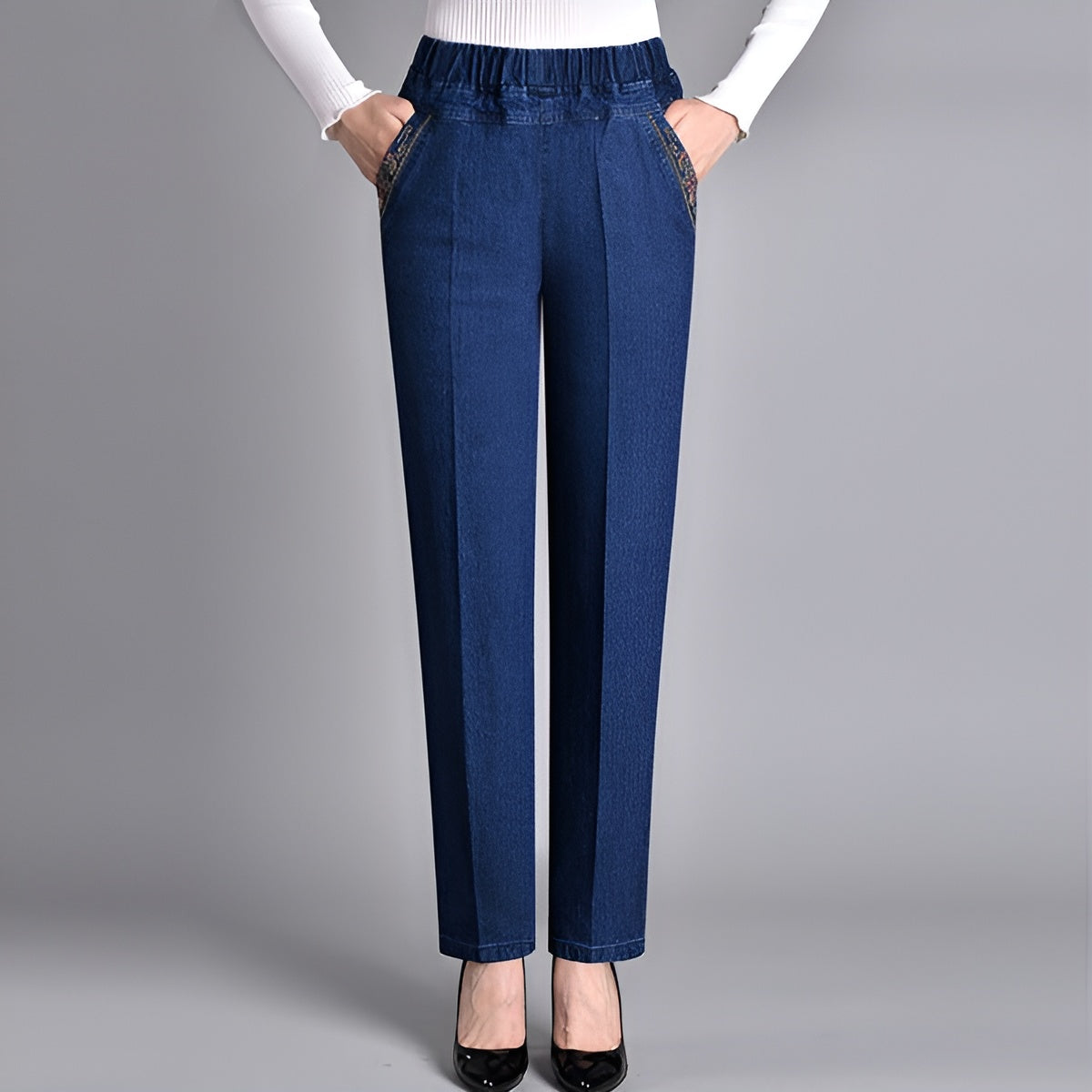 CasualJeans Stretch-Jeans Mit Hoher Taille Und Geradem Bein