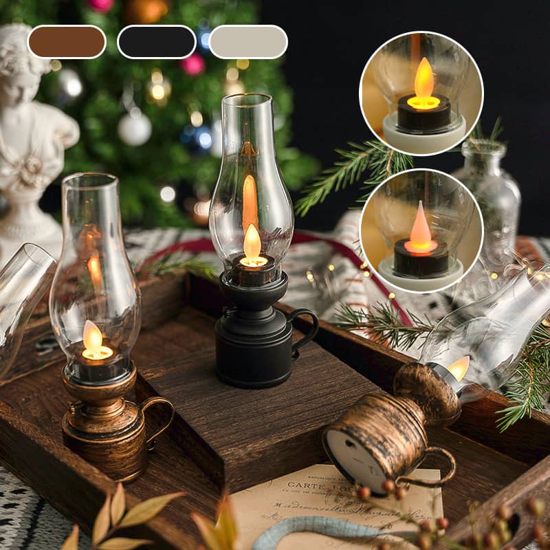 VintageLamp – LED Petroleumlampe mit Flackernder Flamme, 2er Set