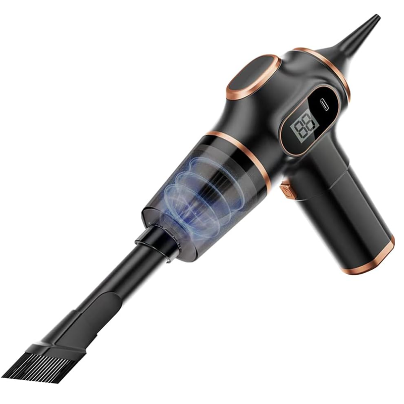 MiniVacuum Handstaubsauger in Schwarz freigestellt auf weißem Hintergrund