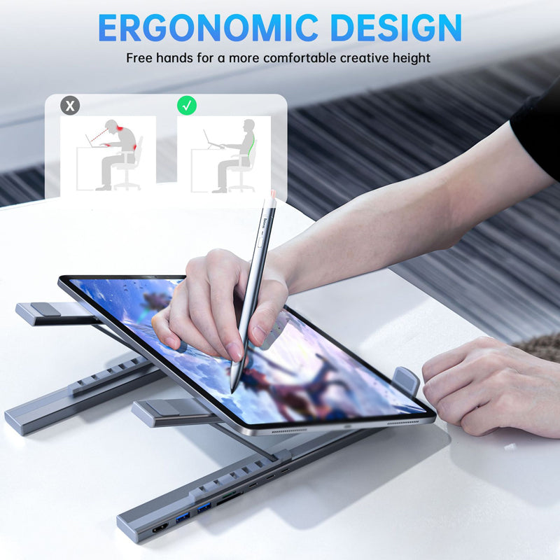 HubStand – Faltbarer Laptop-Ständer mit Multi-Port-Hub
