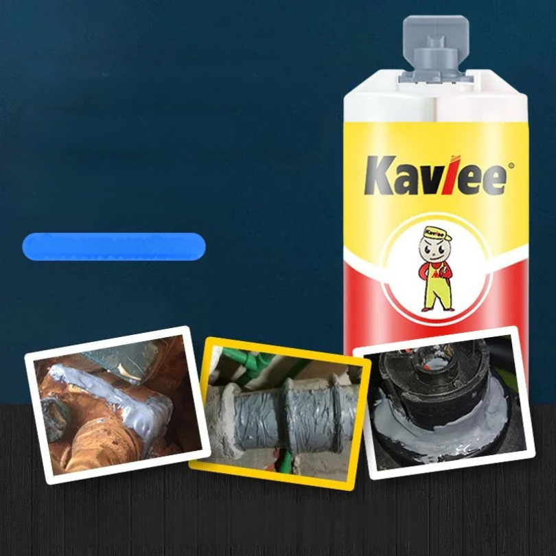 RepairGlue Anwendung auf Metalloberfläche