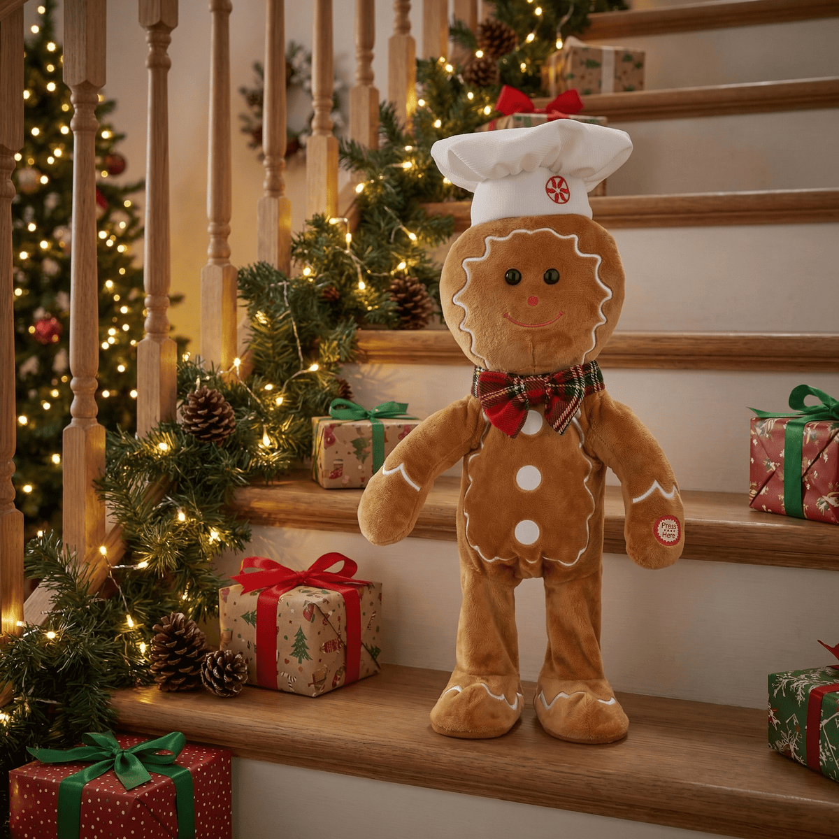 Lebkuchenmann Figur Tanzend – Weihnachtsdeko 33 cm