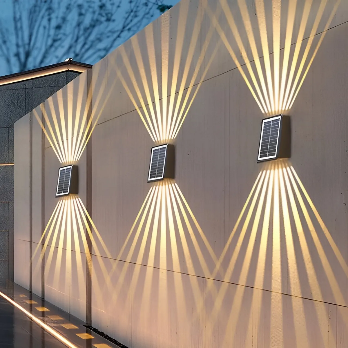 WallLight – Solarbetriebene LED Wandleuchte, Doppelt Beschattet
