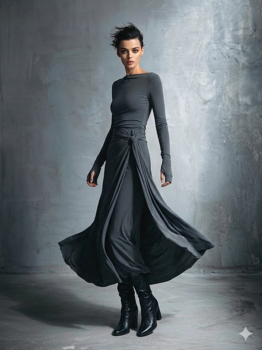 MaxiDress Wickelkleid Mit Fließendem Maxi-Rock
