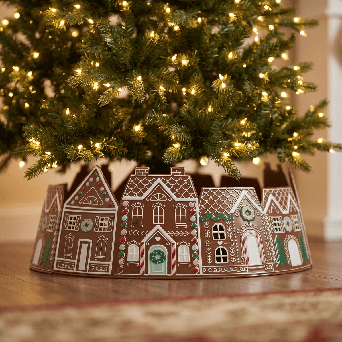 Weihnachtsbaumring "Gingerbread Village" – 70 cm