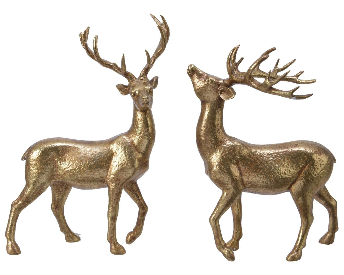 Weihnachtsfigur Hirsch Gold 2er-Set
