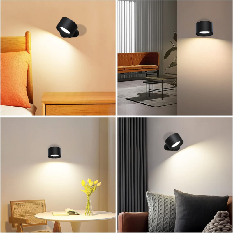 Ledsen RotatingLamp Schwarz in mehreren Raeumen