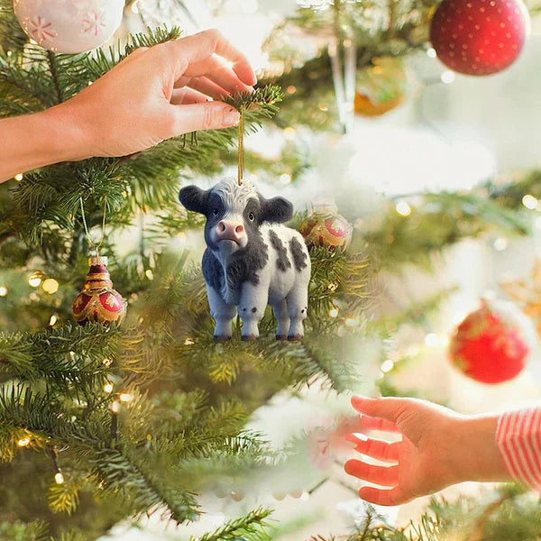 CowDecor Cartoon Kuh Weihnachtsbaum-Anhänger