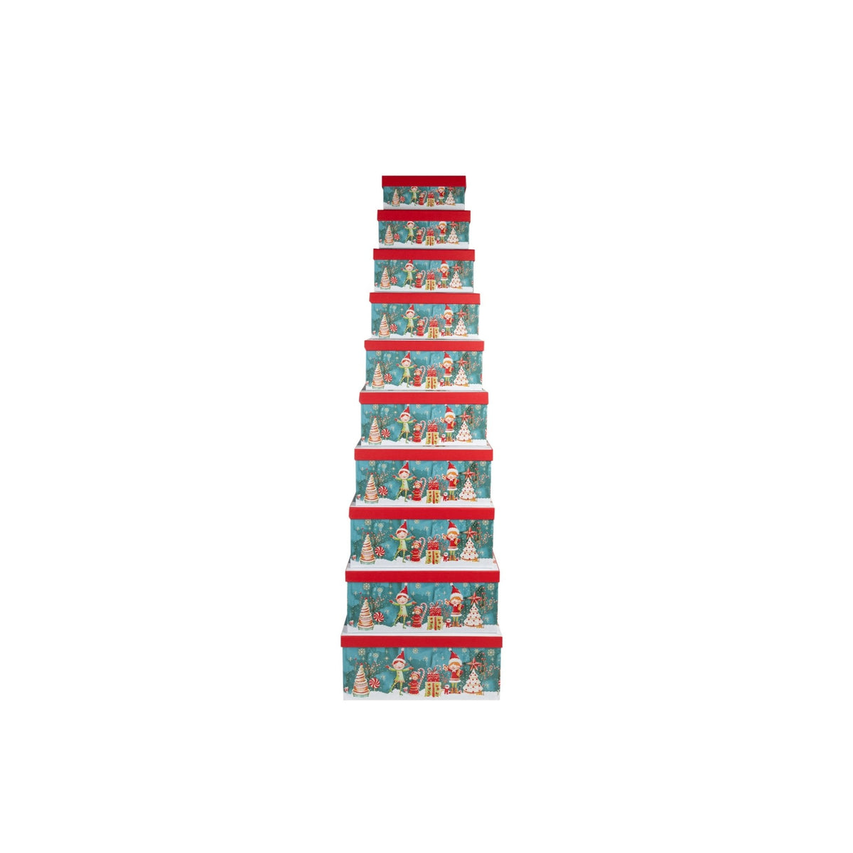 10-teiliges Geschenkboxen-Set Weihnachten – Rechteckig
